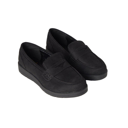 Natural Black - Front - Good For The Sole Womens-Ladies Lily Wedge Loafers