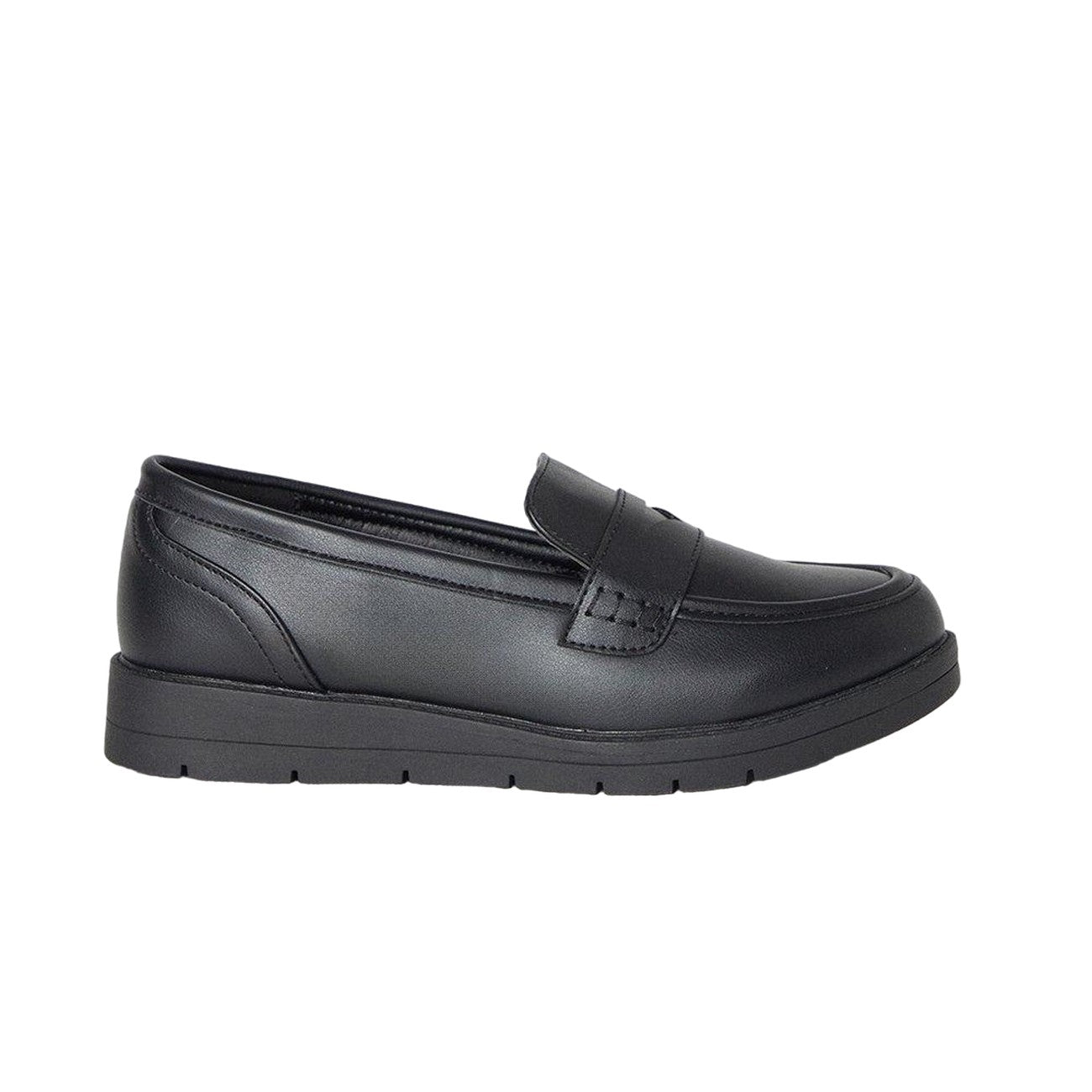 Black - Back - Good For The Sole Womens-Ladies Lily Wedge Loafers
