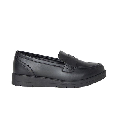 Black - Back - Good For The Sole Womens-Ladies Lily Wedge Loafers