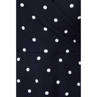 Navy - Side - Dorothy Perkins Womens-Ladies Wrap Puff Sleeve Top