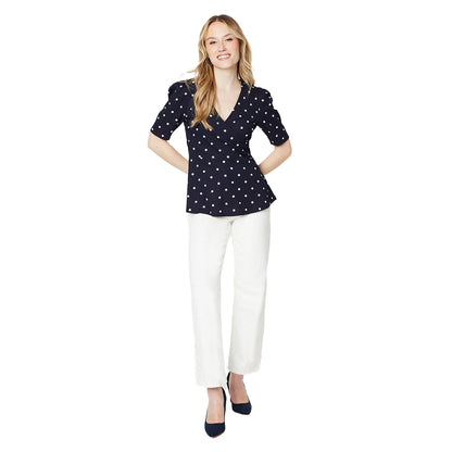Navy - Lifestyle - Dorothy Perkins Womens-Ladies Wrap Puff Sleeve Top