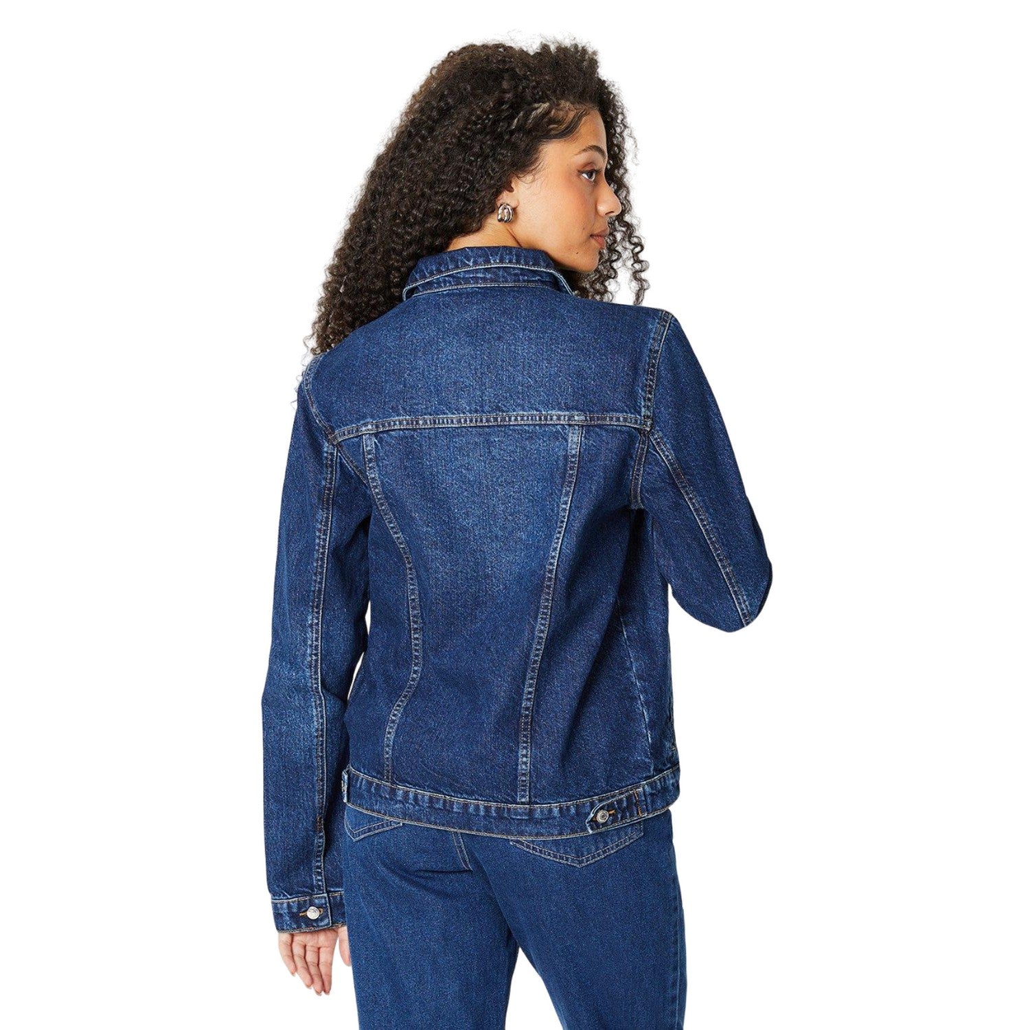 Indigo - Back - Dorothy Perkins Womens-Ladies Tall Denim Jacket