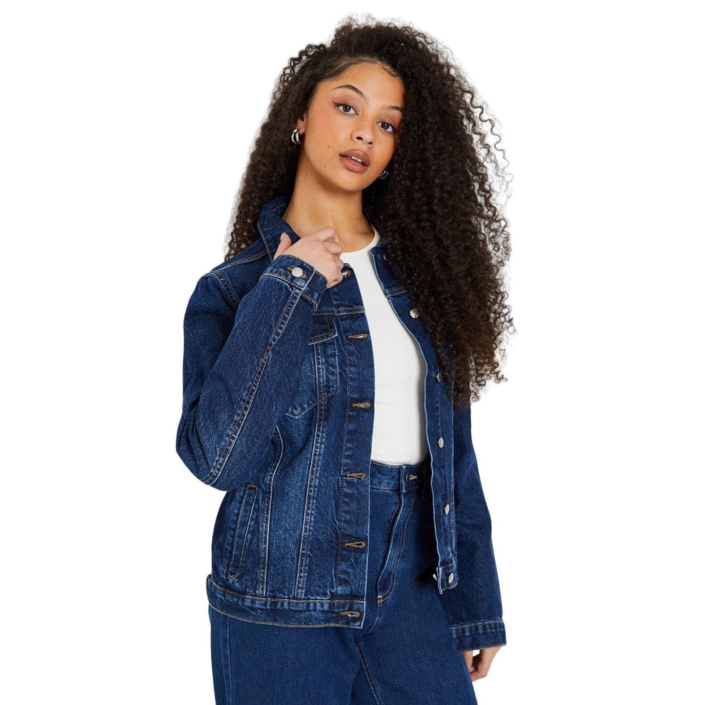 Indigo - Front - Dorothy Perkins Womens-Ladies Tall Denim Jacket
