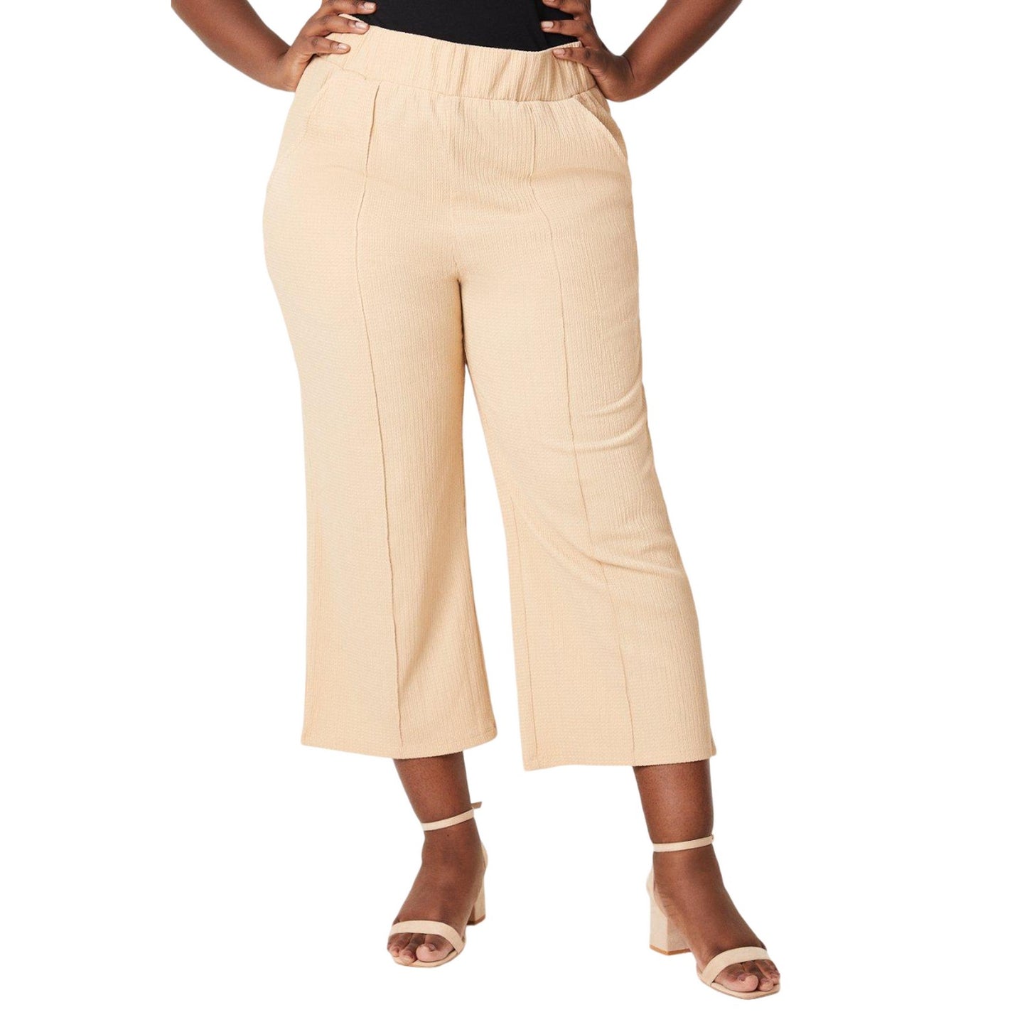 Stone - Front - Dorothy Perkins Womens-Ladies Culotte Plus Trousers