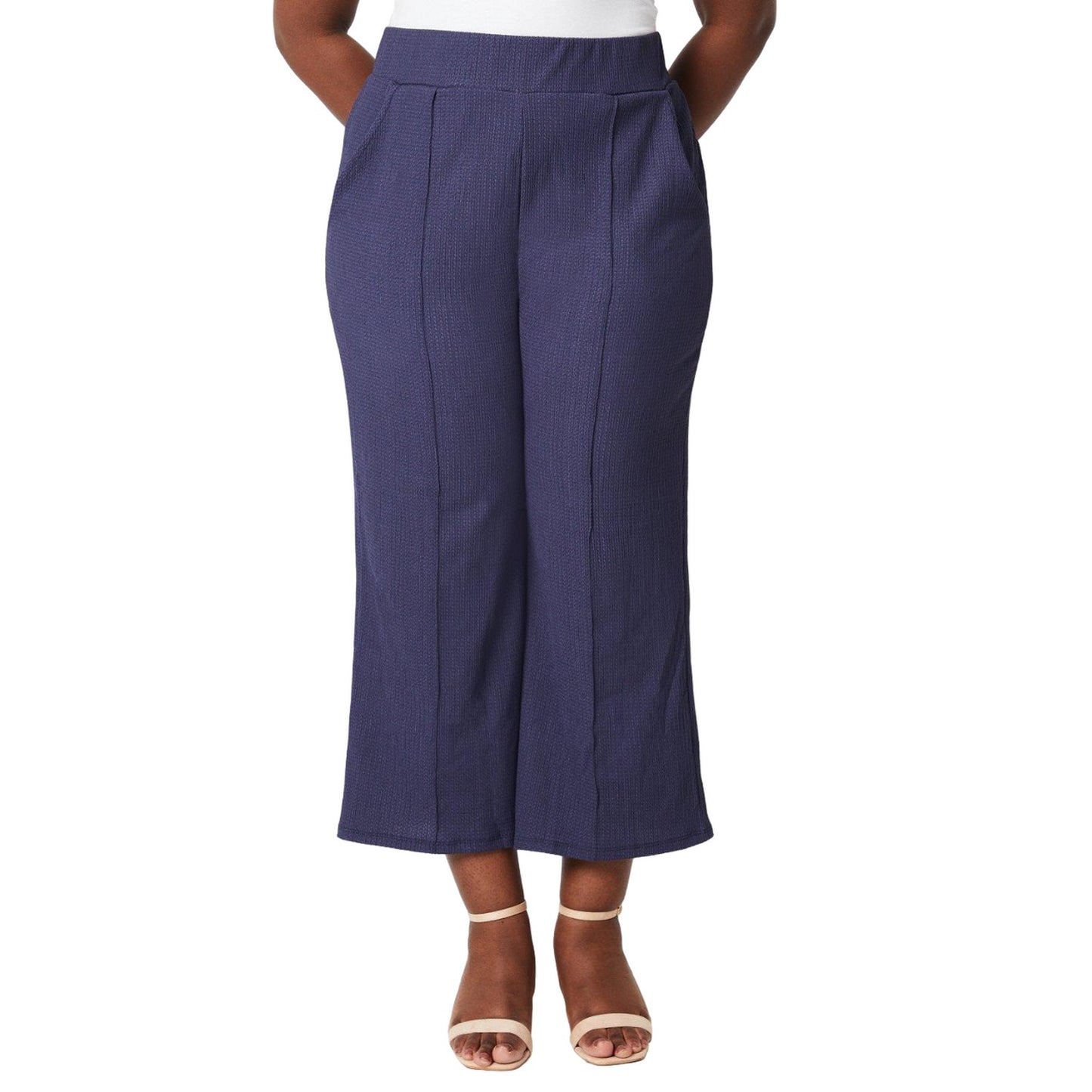 Navy - Front - Dorothy Perkins Womens-Ladies Culotte Plus Trousers
