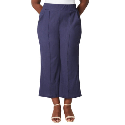 Navy - Front - Dorothy Perkins Womens-Ladies Culotte Plus Trousers