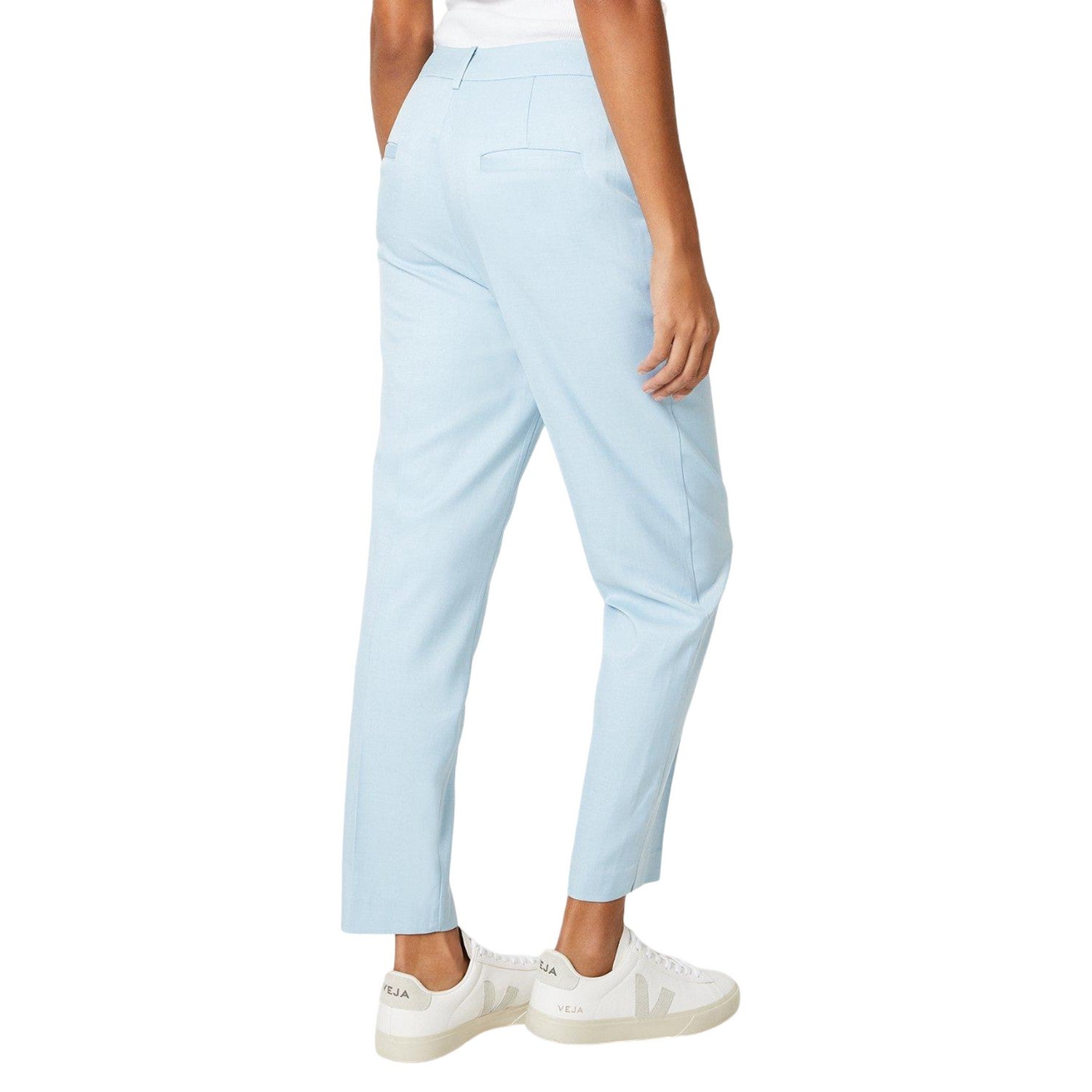 Blue - Back - Dorothy Perkins Womens-Ladies Cropped Slim Leg Trousers