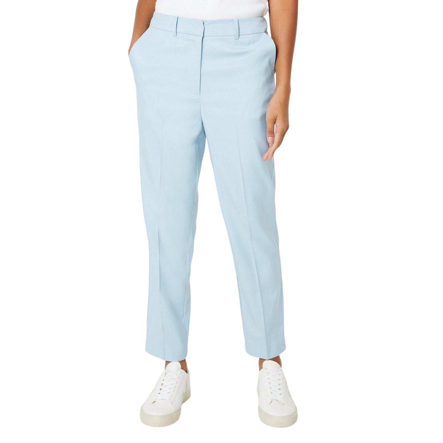 Blue - Front - Dorothy Perkins Womens-Ladies Cropped Slim Leg Trousers