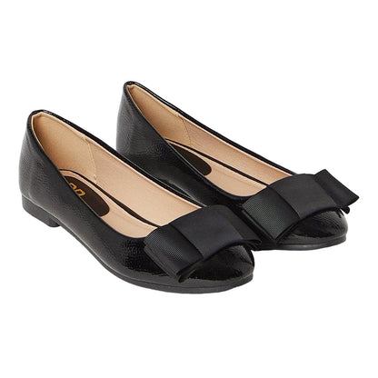 True Black - Front - Dorothy Perkins Womens-Ladies Pila Bow Ballerina Flats
