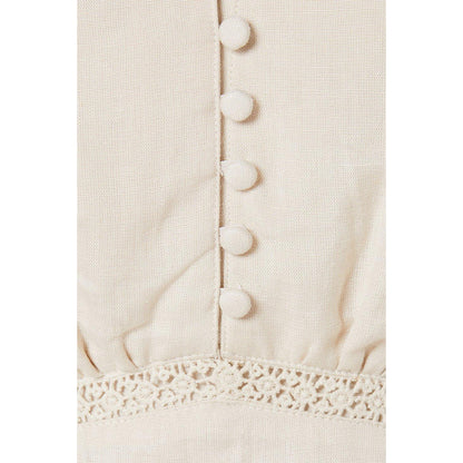 Ivory - Side - Dorothy Perkins Womens-Ladies Broderie Button Front Tall Midi Dress