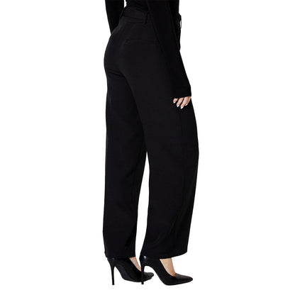 Black - Back - Dorothy Perkins Womens-Ladies Buckle Straight Leg Trousers