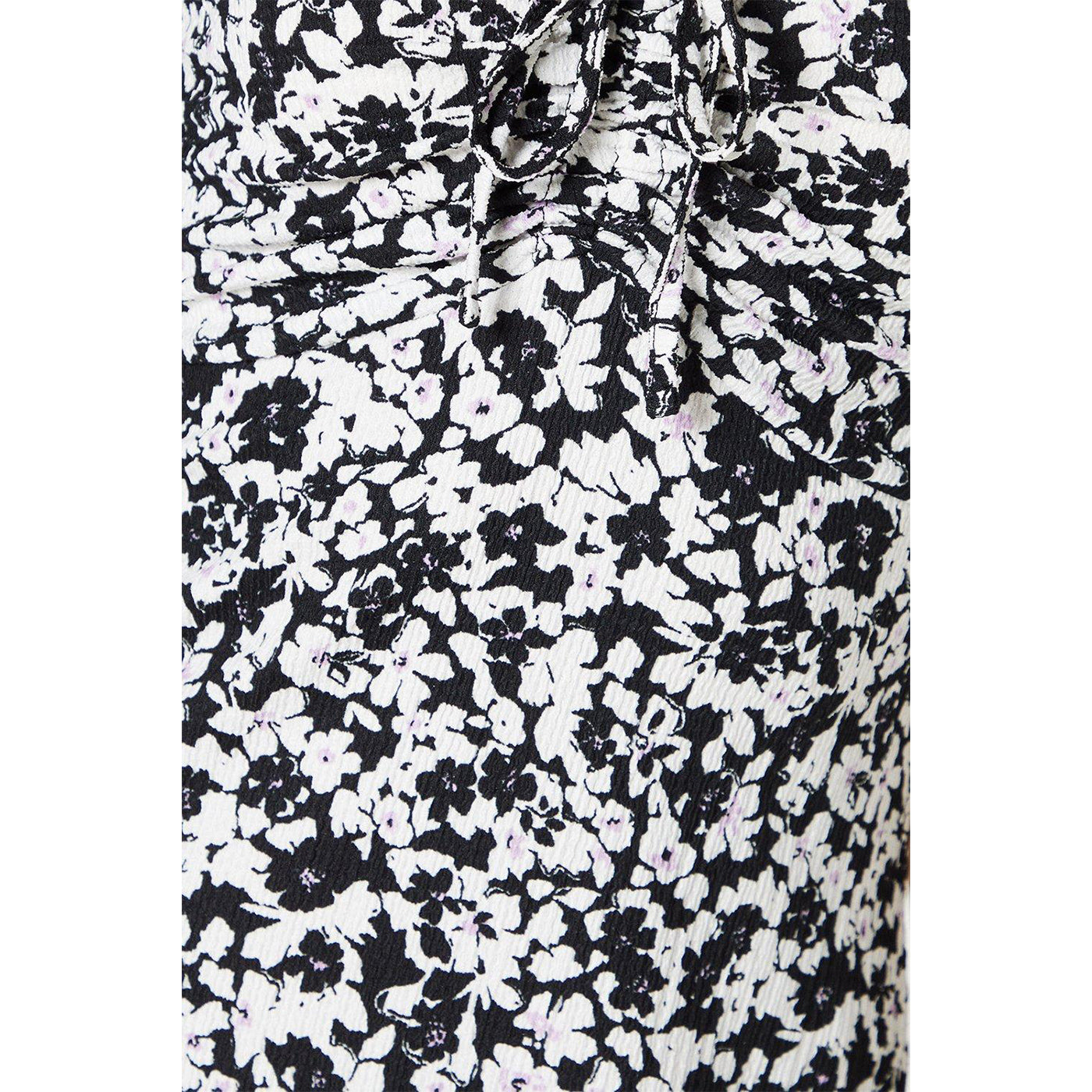 Monochrome - Side - Dorothy Perkins Womens-Ladies Ditsy Print Ruched Front Midi Dress