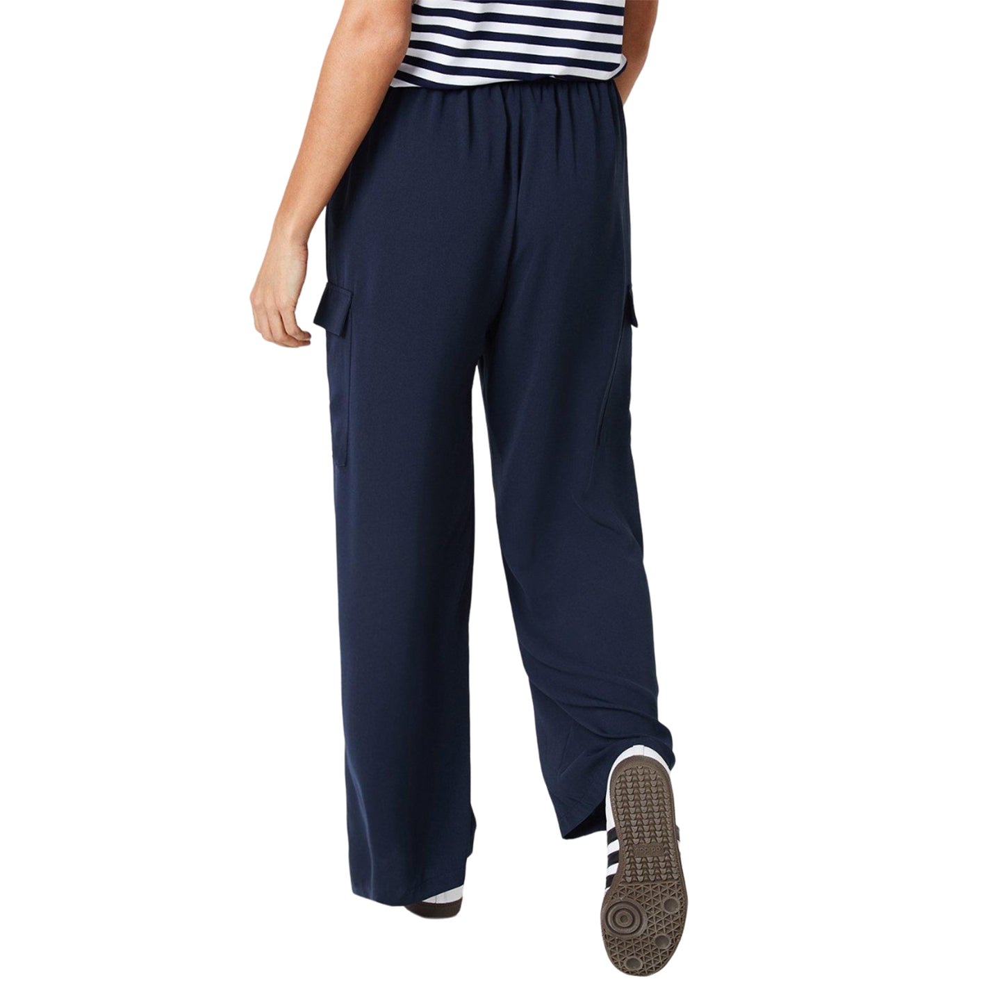 Navy - Back - Dorothy Perkins Womens-Ladies Pocket Petite Straight Trousers