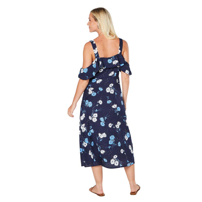 Navy - Back - Dorothy Perkins Womens-Ladies Floral Strappy Midi Dress