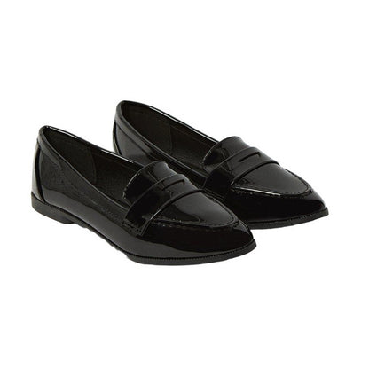 True Black - Front - Dorothy Perkins Womens-Ladies Lana Wide Penny Loafers
