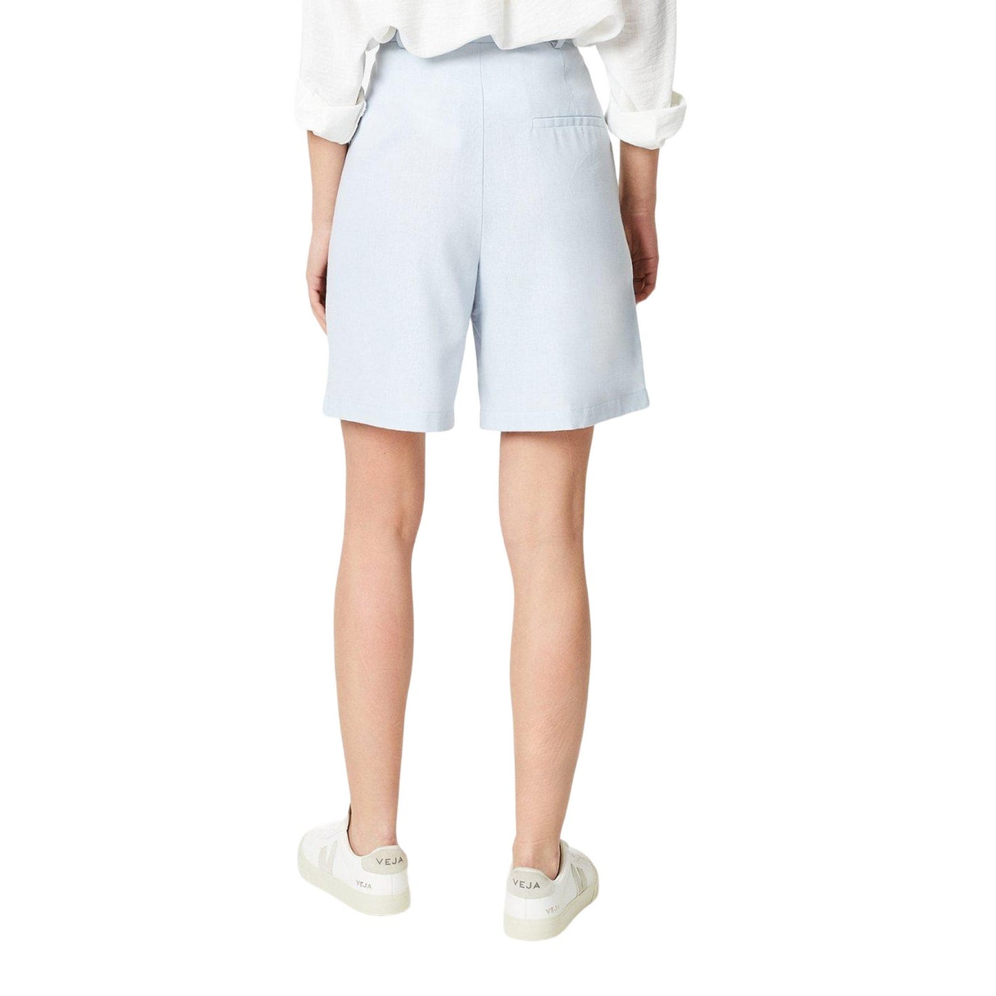 Blue - Back - Dorothy Perkins Womens-Ladies Linen-Look Shorts