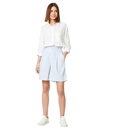 Blue - Side - Dorothy Perkins Womens-Ladies Linen-Look Shorts
