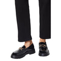 True Black - Side - Faith Womens-Ladies Nash Snaffle Detail Chunky Flat Loafers