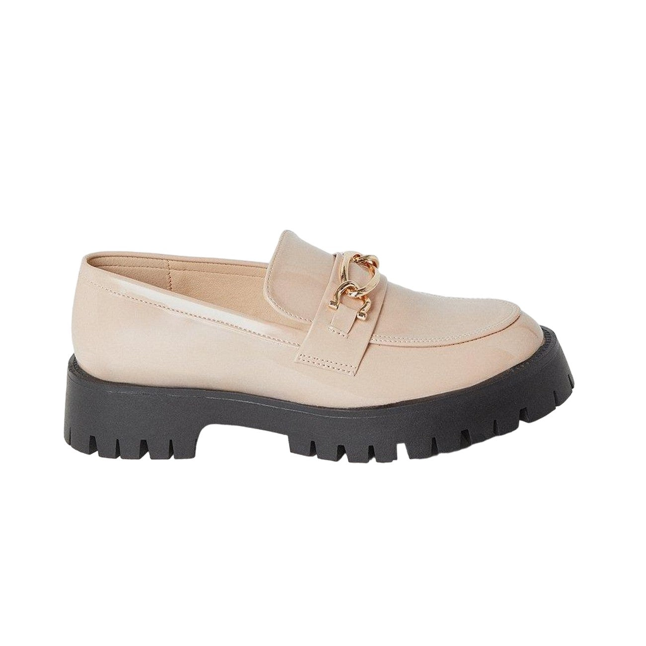 Nude - Back - Faith Womens-Ladies Nash Snaffle Detail Chunky Flat Loafers