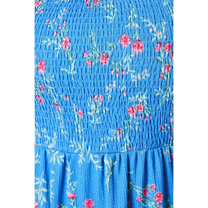 Blue - Side - Dorothy Perkins Womens-Ladies Floral Shirred Bodice Plus Maxi Dress