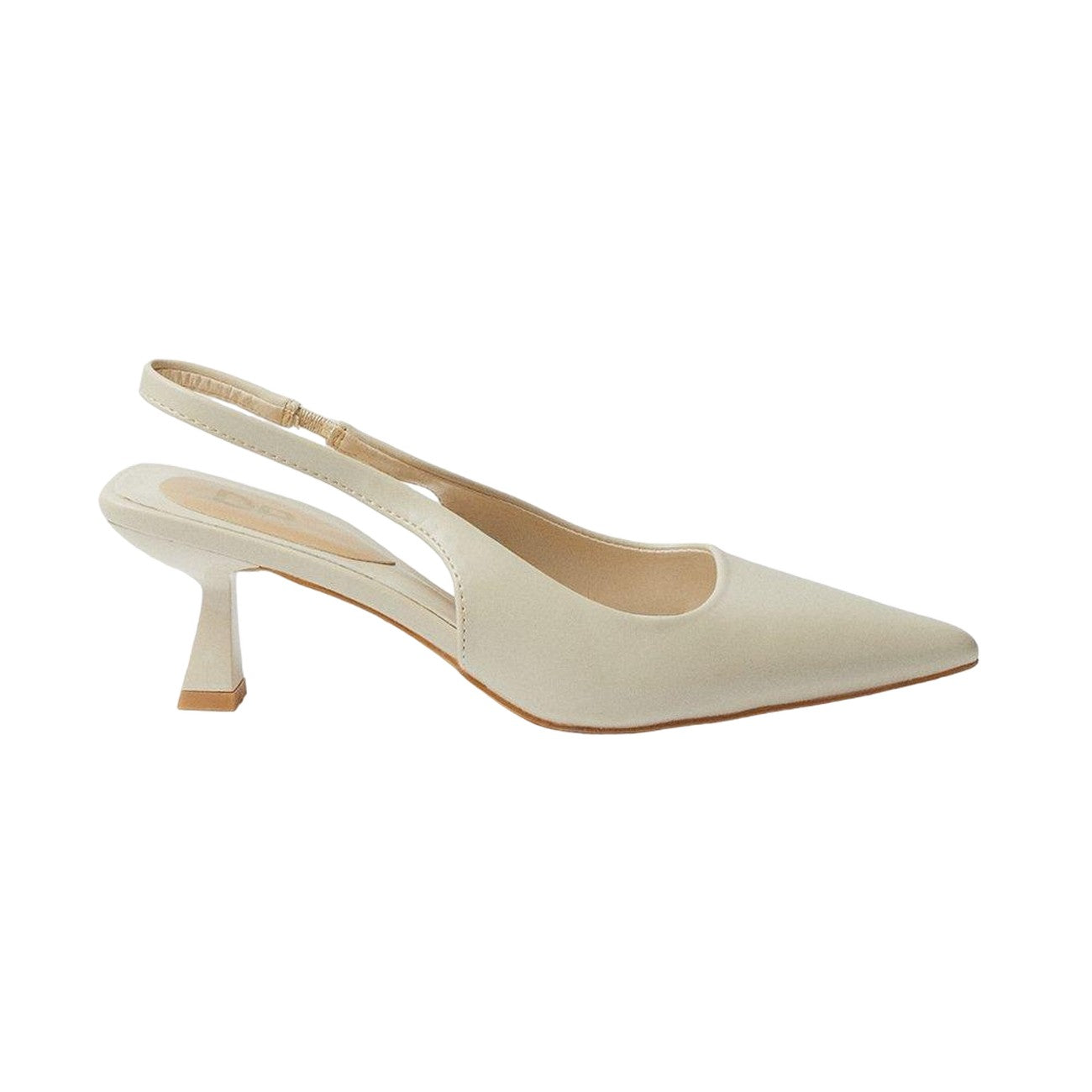 Beige - Back - Dorothy Perkins Womens-Ladies Bianca Sling Back Kitten Heel Court Shoes