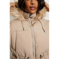 Camel - Pack Shot - Dorothy Perkins Womens-Ladies Faux Fur Hood Padded Jacket