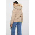 Camel - Back - Dorothy Perkins Womens-Ladies Faux Fur Hood Padded Jacket