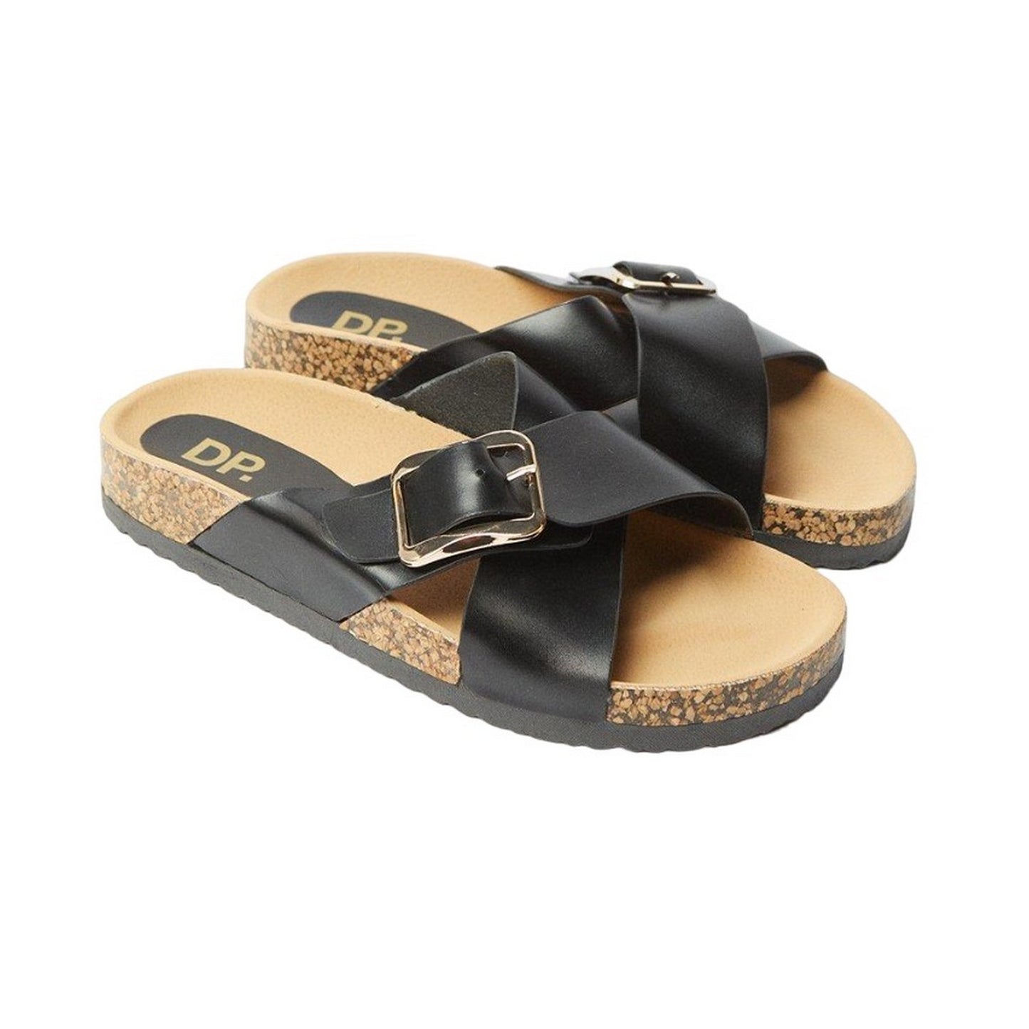 Black - Front - Dorothy Perkins Womens-Ladies Frankie Crossover Strap Sandals