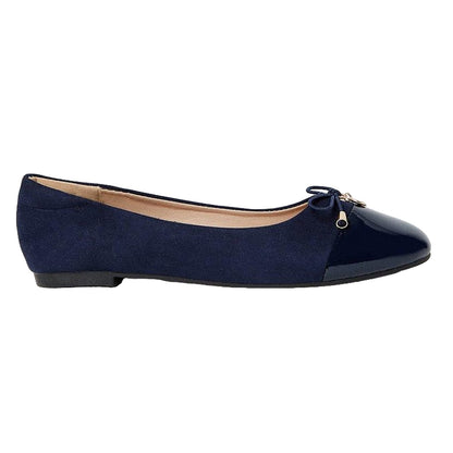 Navy - Back - Good For The Sole Womens-Ladies Tash Comfort Toe Cap Pumps