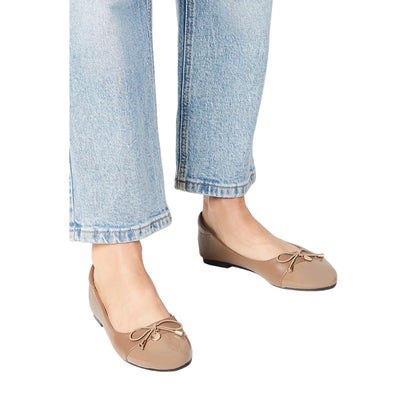 Taupe - Side - Good For The Sole Womens-Ladies Tash Comfort Toe Cap Pumps