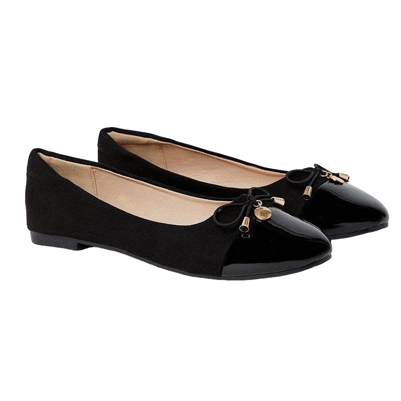 Natural Black - Front - Good For The Sole Womens-Ladies Tash Comfort Toe Cap Pumps