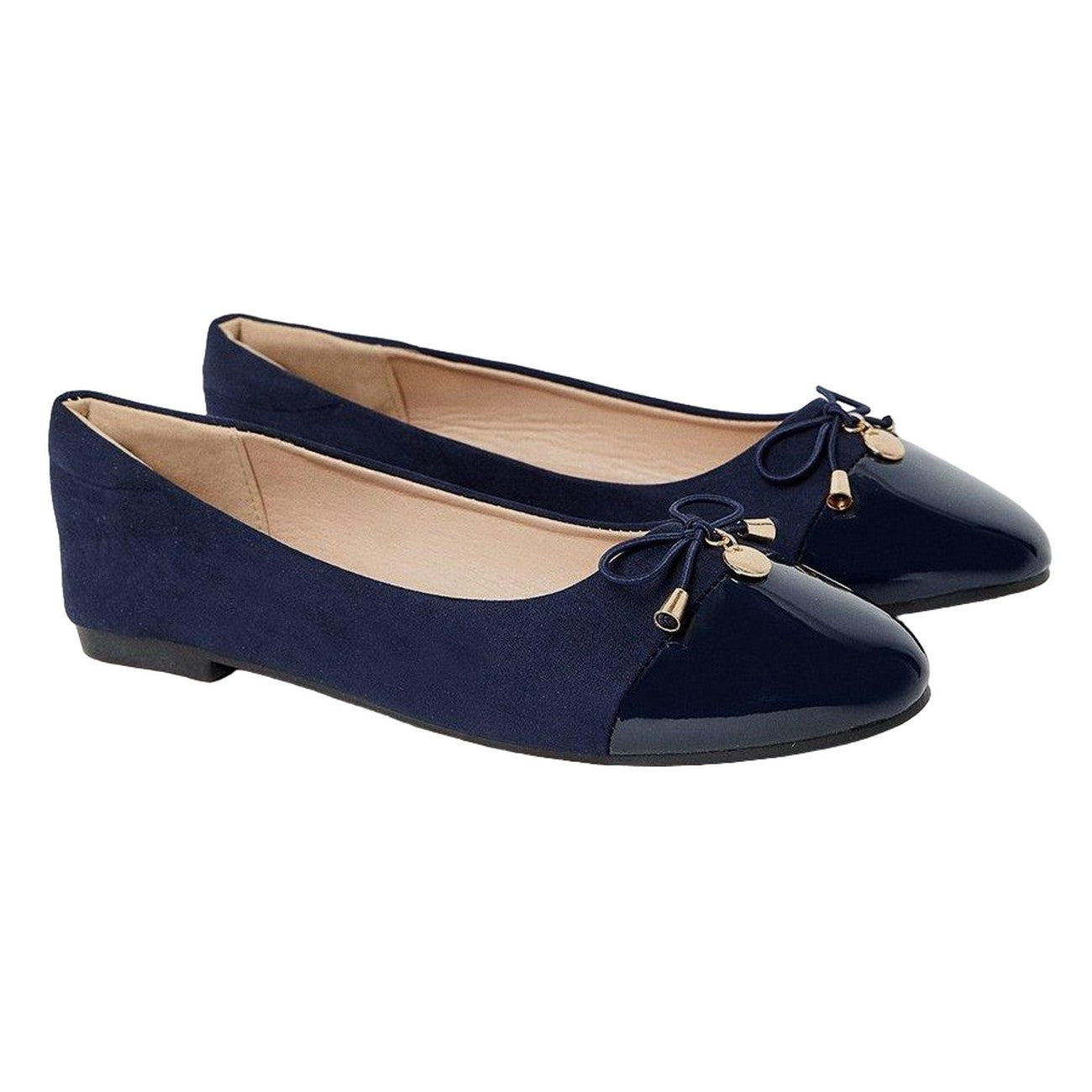 Navy - Front - Good For The Sole Womens-Ladies Tash Comfort Toe Cap Pumps