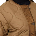 Chocolate - Side - Dorothy Perkins Womens-Ladies Contrast Collarless Padded Jacket
