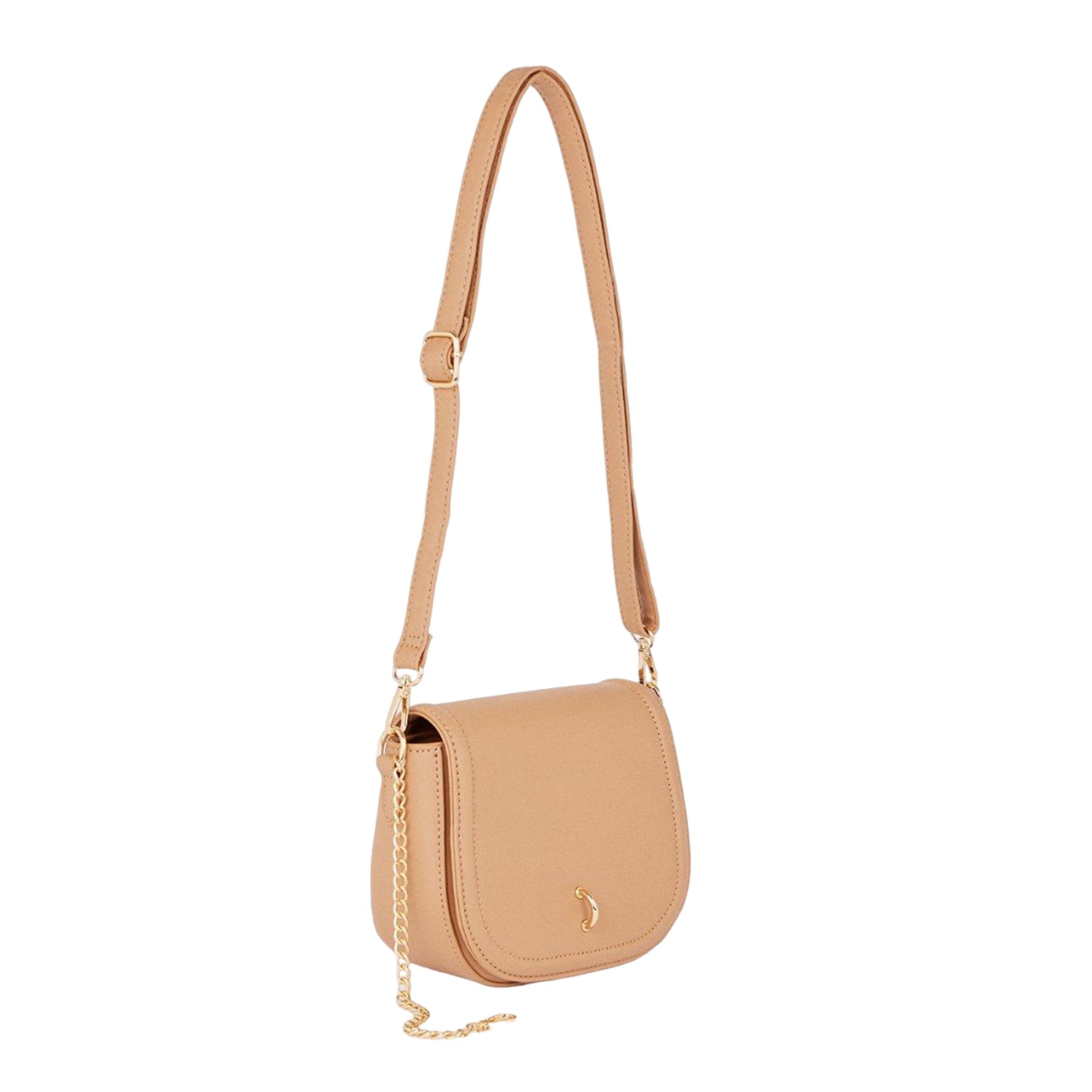 Neutral - Back - Dorothy Perkins Womens-Ladies Tanisha Chain Detail Adjustable Strap Crossbody Bag