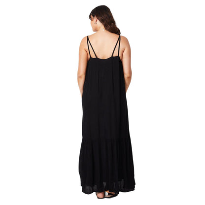 Black - Back - Dorothy Perkins Womens-Ladies Crinkle Midi Curved Smock Dress