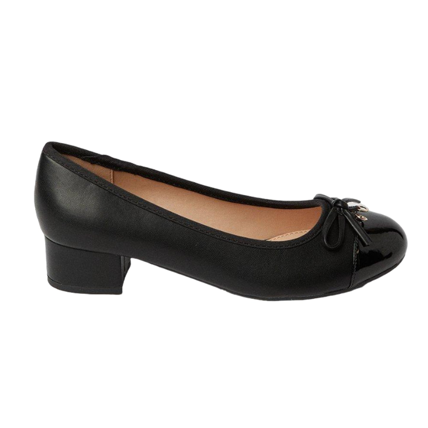 Black - Back - Good For The Sole Womens-Ladies Cece Block Heel Court Shoes
