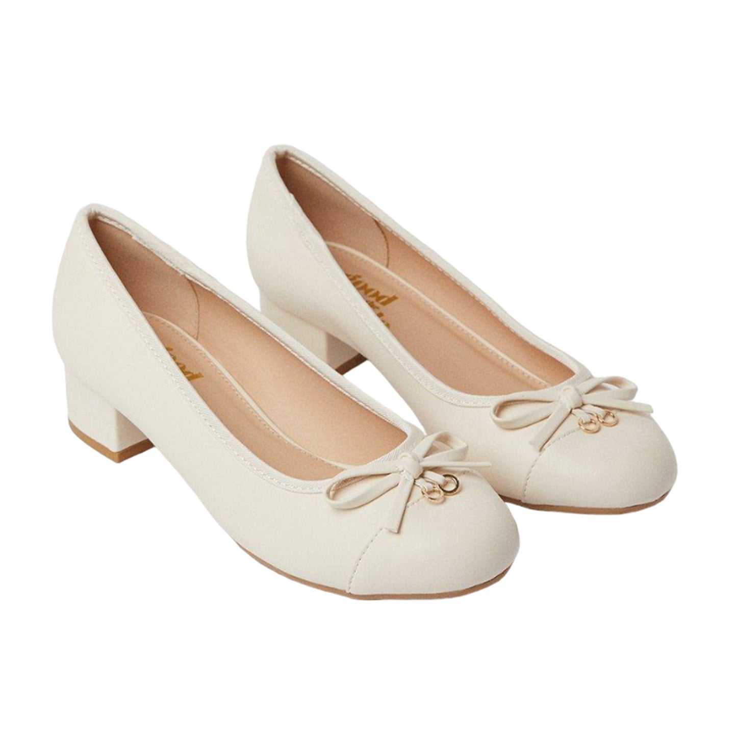 Bone - Front - Good For The Sole Womens-Ladies Cece Block Heel Court Shoes