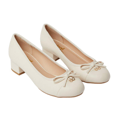 Bone - Front - Good For The Sole Womens-Ladies Cece Block Heel Court Shoes