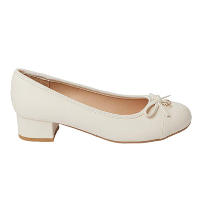 Bone - Back - Good For The Sole Womens-Ladies Cece Block Heel Court Shoes