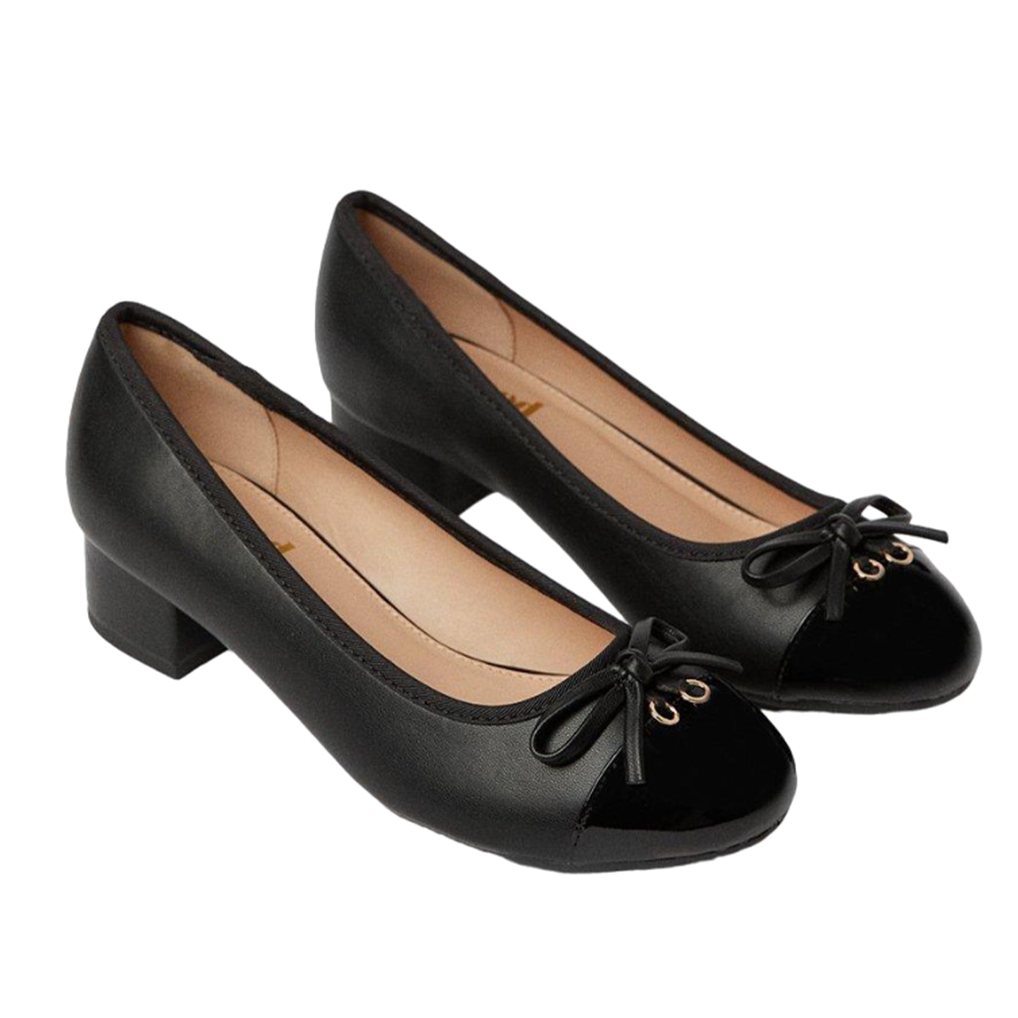 Black - Front - Good For The Sole Womens-Ladies Cece Block Heel Court Shoes
