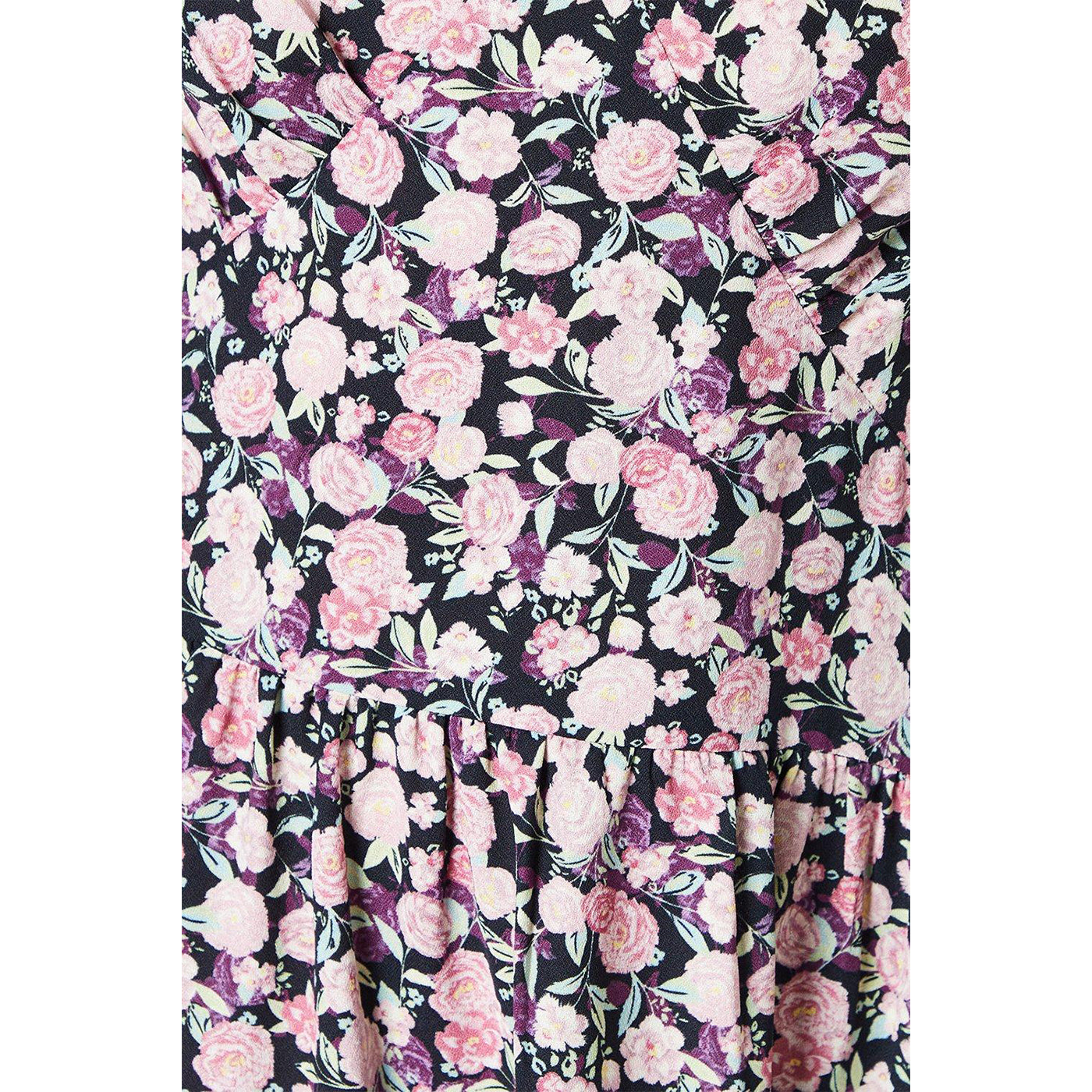 Pink - Side - Dorothy Perkins Womens-Ladies Ditsy Print Angel Sleeve Mini Dress