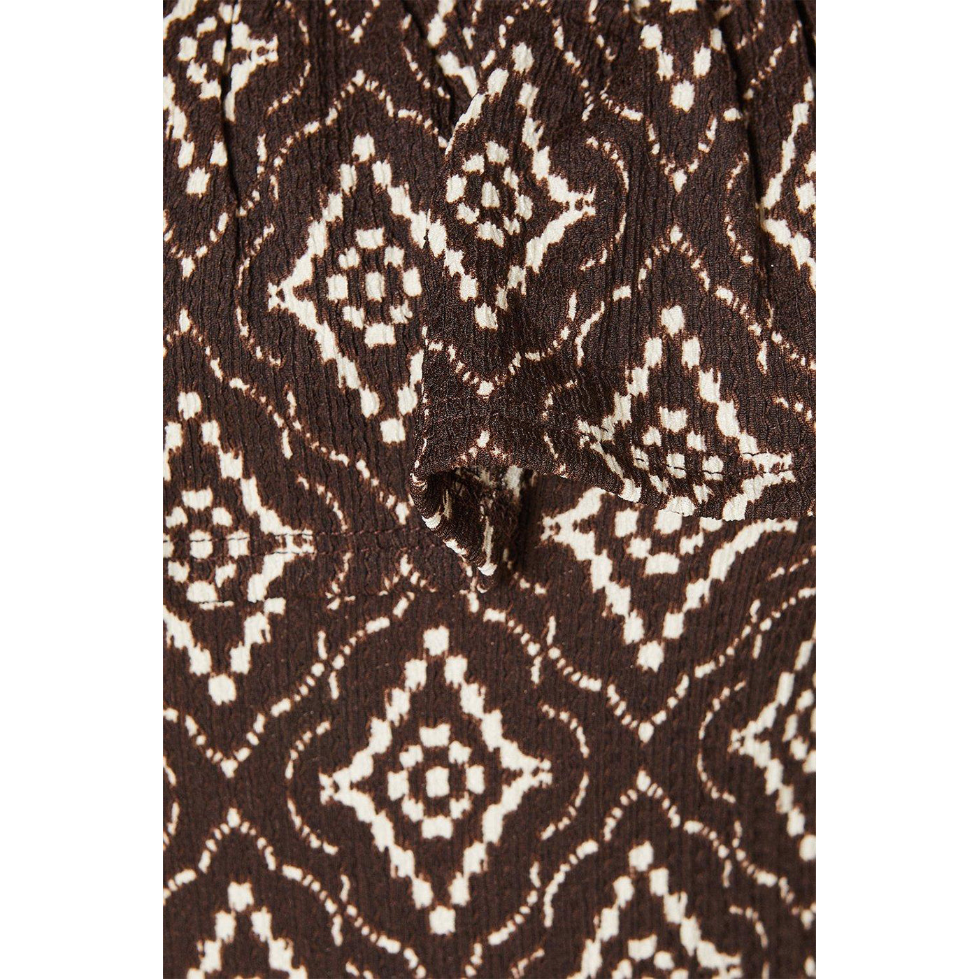 Monochrome - Side - Dorothy Perkins Womens-Ladies Tile Print Frill Detail Midi Dress
