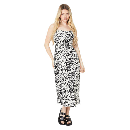White-Black - Front - Dorothy Perkins Womens-Ladies Animal Print Strappy Midi Dress