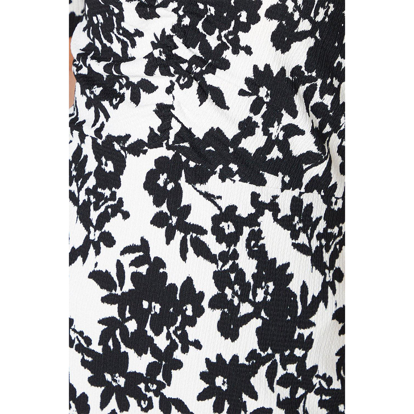 Monochrome - Side - Dorothy Perkins Womens-Ladies Ruched Front Puff Sleeve Midi Dress