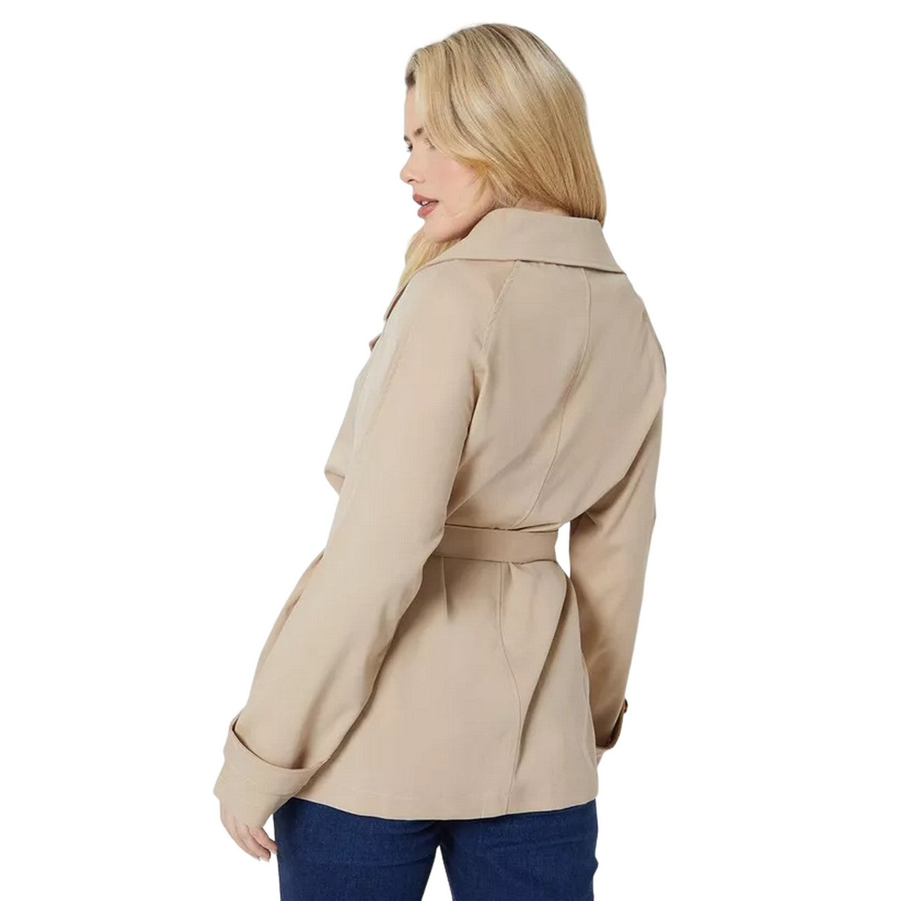 Stone - Back - Dorothy Perkins Womens-Ladies Short Trench Coat