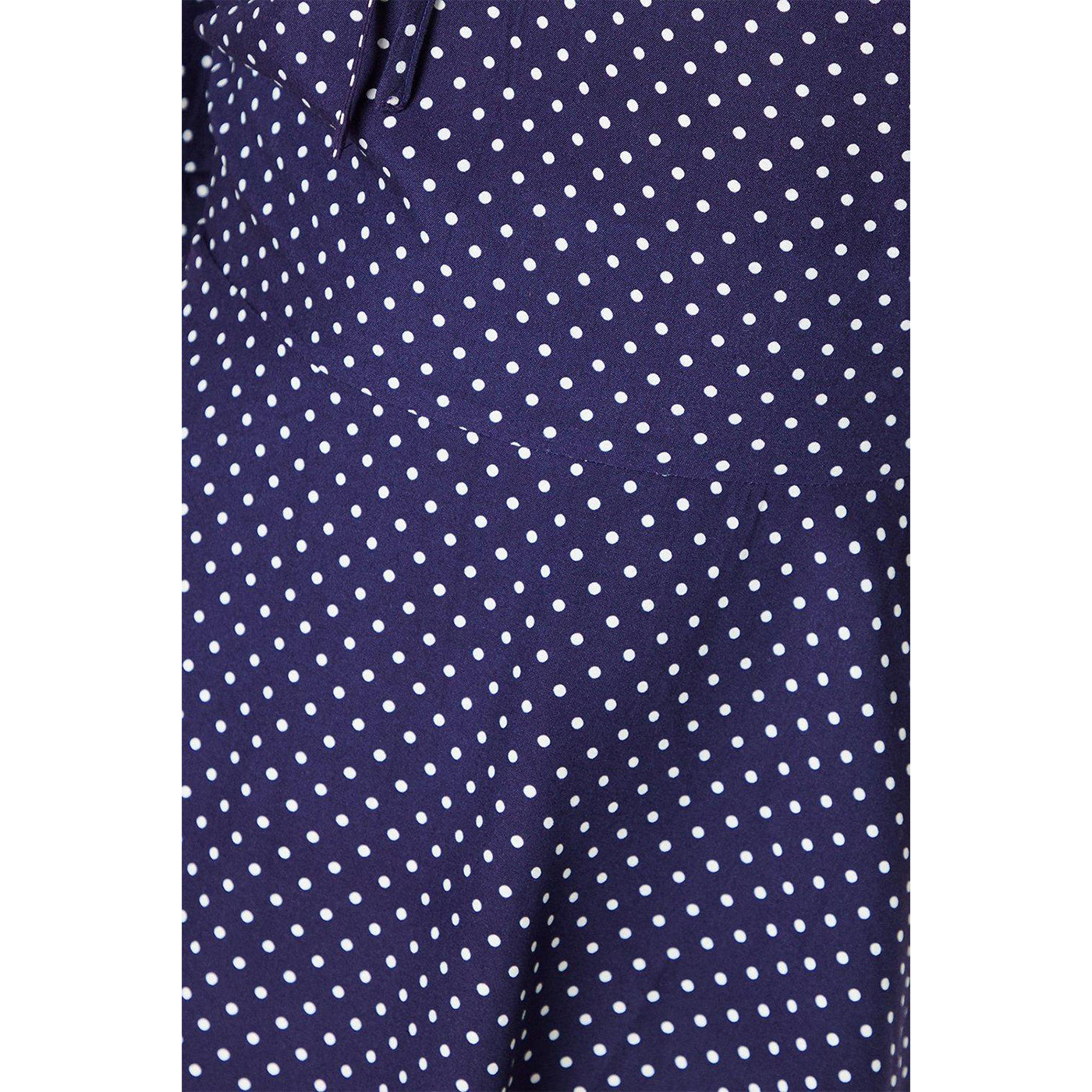 Navy - Side - Dorothy Perkins Womens-Ladies Spotted Front Tie Mini Dress