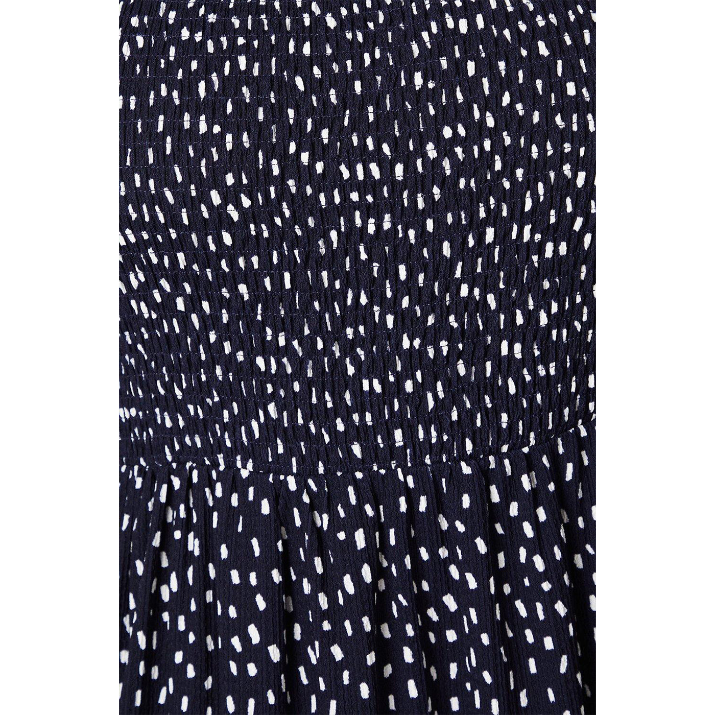 Navy - Side - Dorothy Perkins Womens-Ladies Spotted Shirred Plus Maxi Dress
