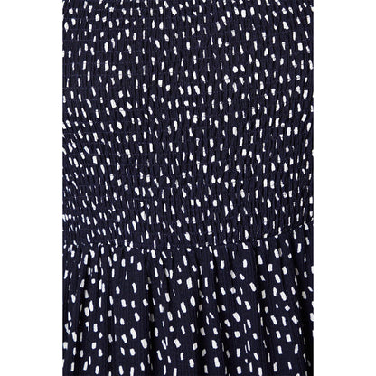 Navy - Side - Dorothy Perkins Womens-Ladies Spotted Shirred Plus Maxi Dress