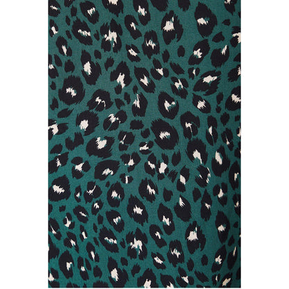 Green - Side - Dorothy Perkins Womens-Ladies Animal Print Long-Sleeved Blouse