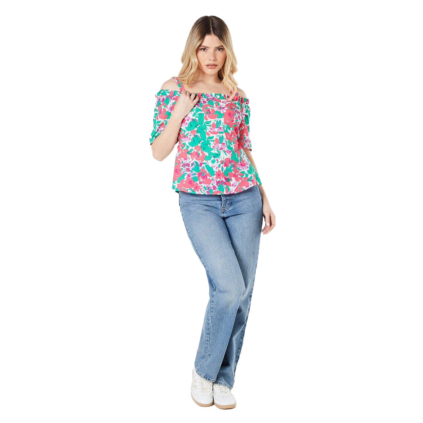 Pink - Side - Dorothy Perkins Womens-Ladies Floral Strappy Petite Top